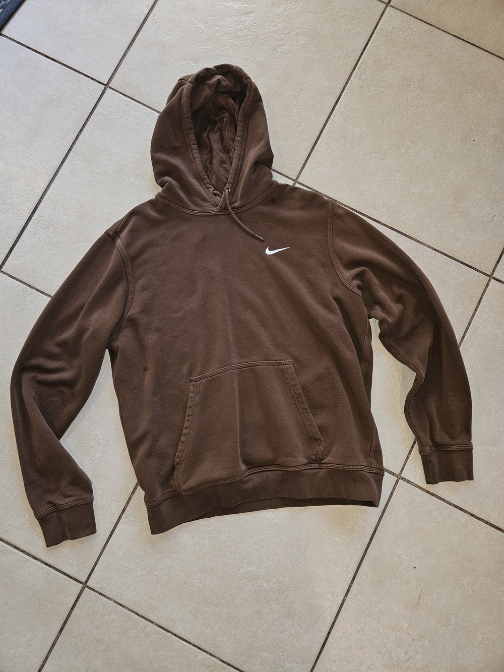 Nike Brown Men's Small Swoosh Pullover Hoodie Mens Large
